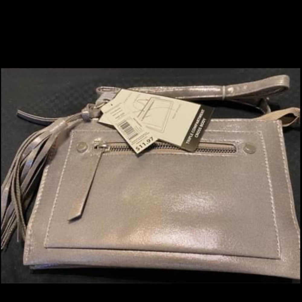 Triple compartment cross body bag